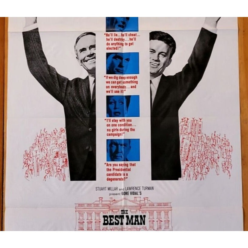 The Best Man (1964) Original Movie Poster 27x41 Folded Fonda, Robertson