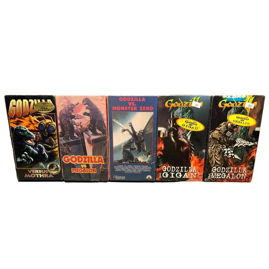 Godzilla SEALED VHS TAPES - Monster Zero, Megalon, Mothra, Gigan GA1