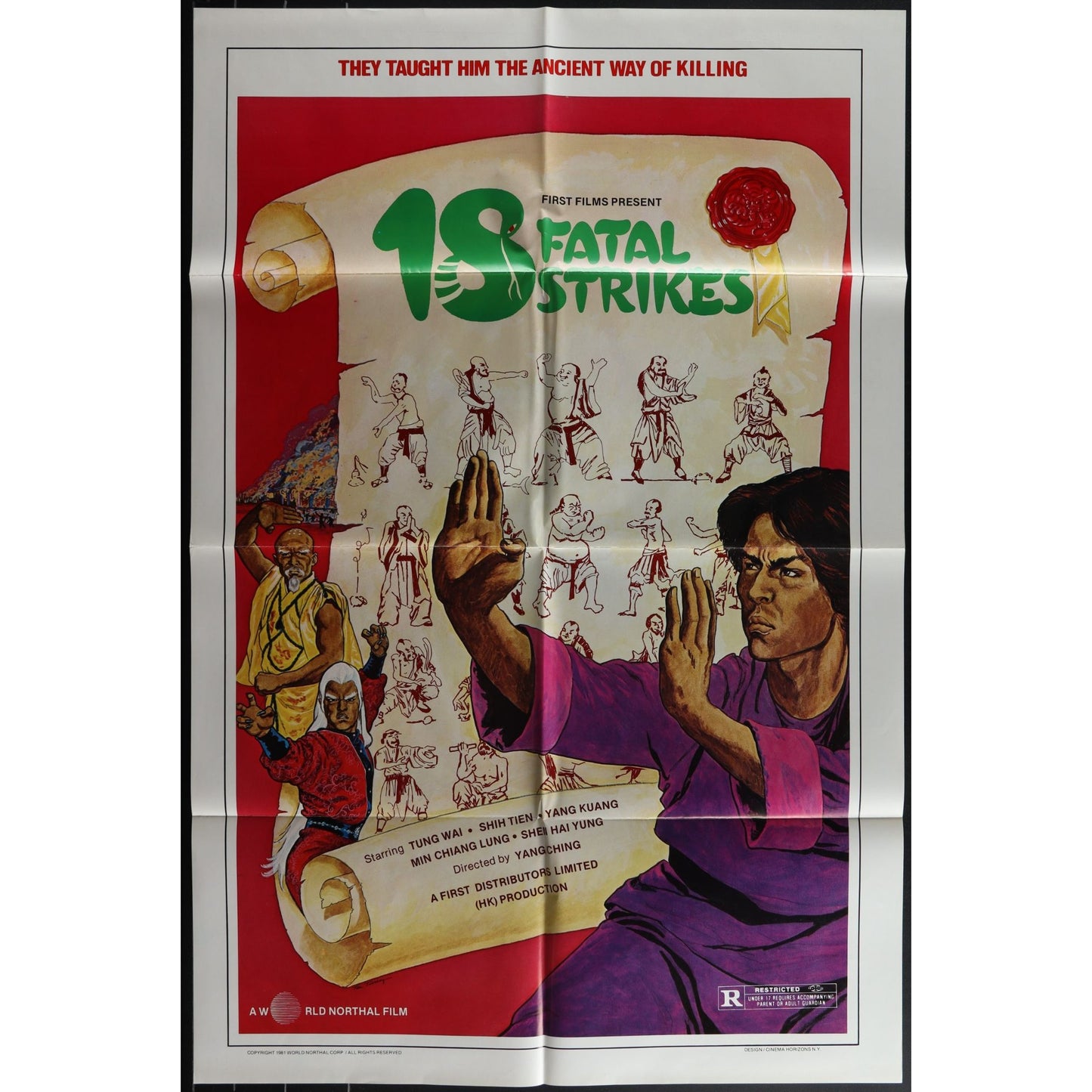 18 Fatal Strikes (1981) Original Movie Poster Folded 27x41 EM8-447