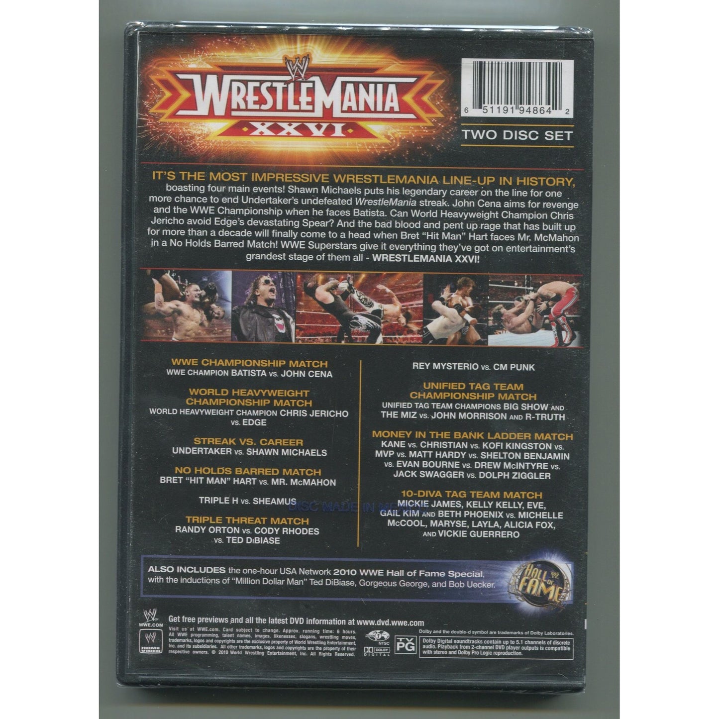 WWE Wrestlemania XXVI DVD BRAND NEW SEALED