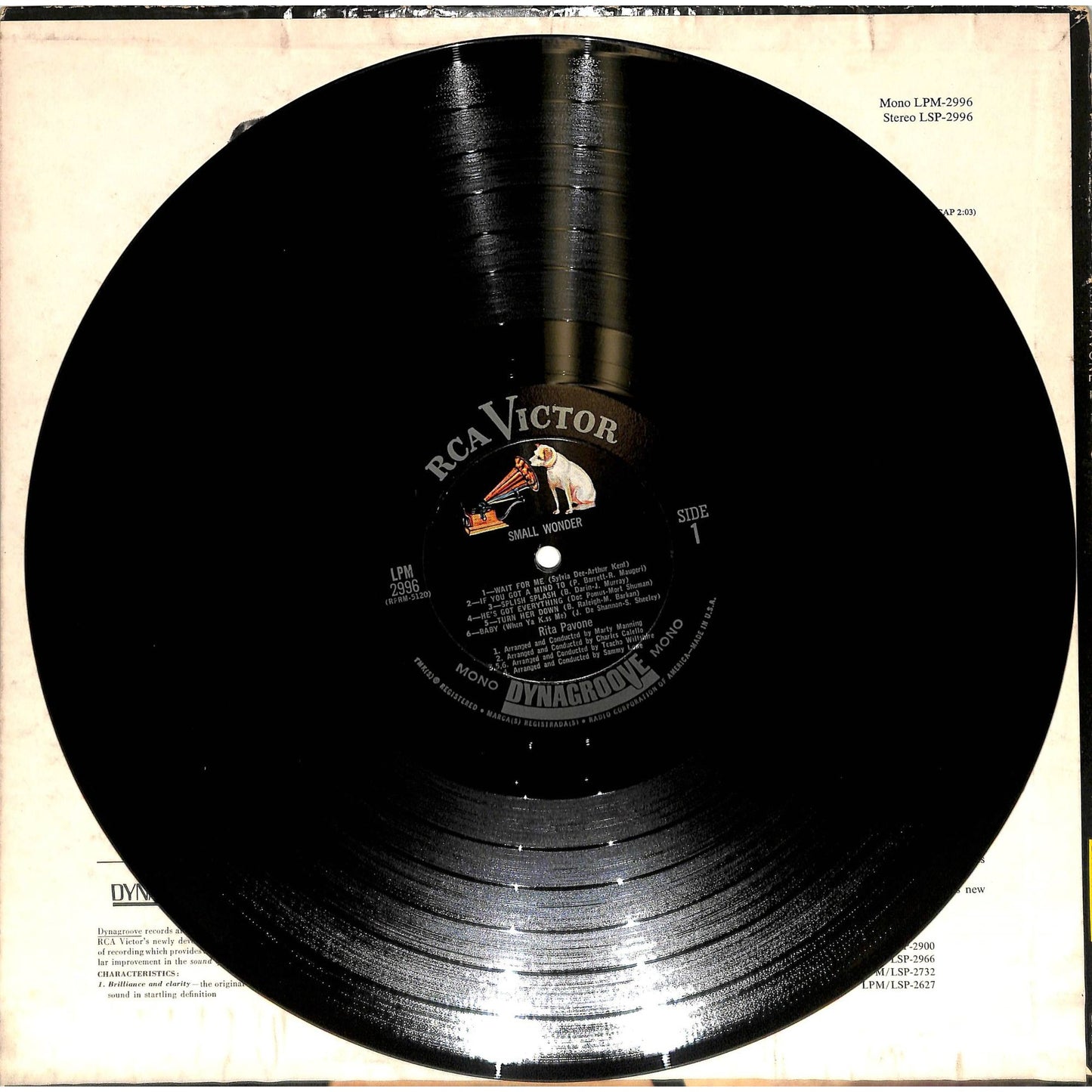 Rita Pavone - Small Wonder (1964) Mono Vinyl Record LPM 2996