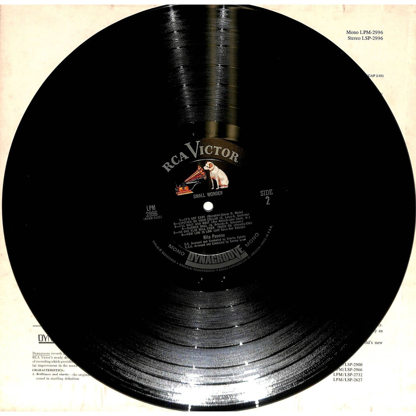 Rita Pavone - Small Wonder (1964) Mono Vinyl Record LPM 2996