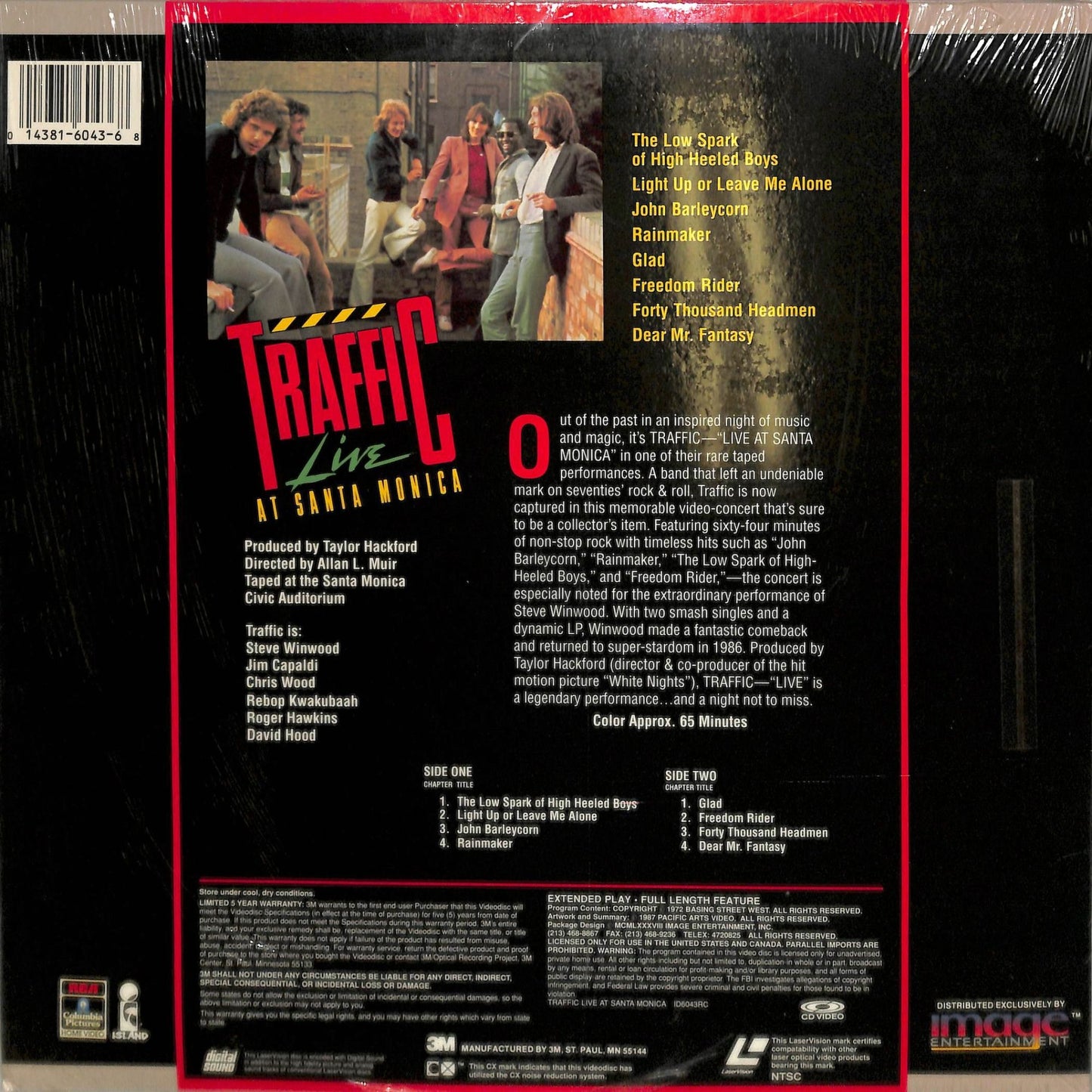 Traffic: Live at Santa Monica (1972) Laserdisc