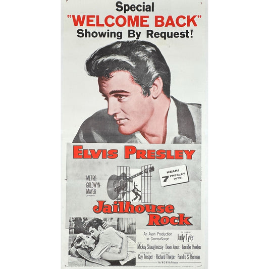 Jailhouse Rock (1957) Original LARGE Linenbacked 3-Sheet Movie Poster 41 3/4x79