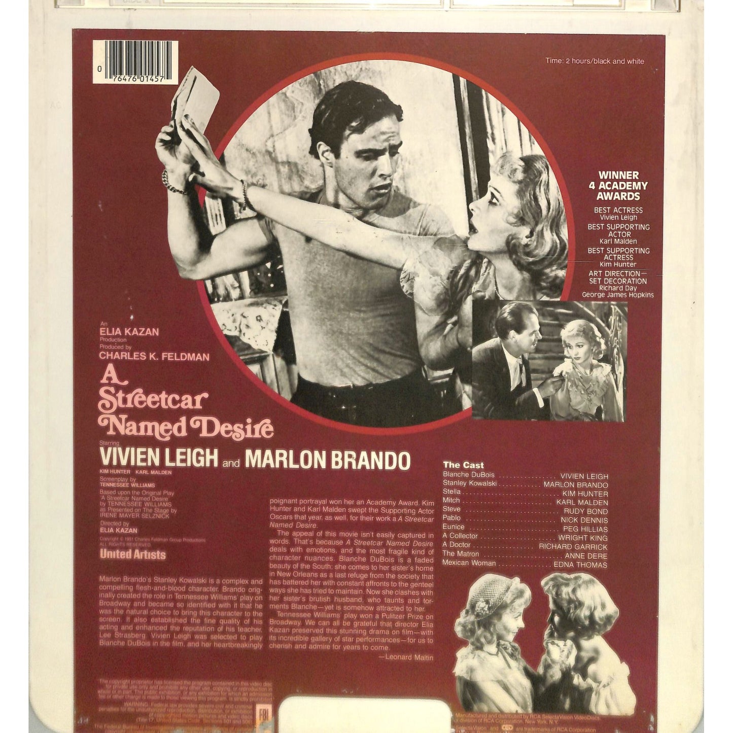 A Streetcar Named Desire (1951) Vintage CED Videodisc