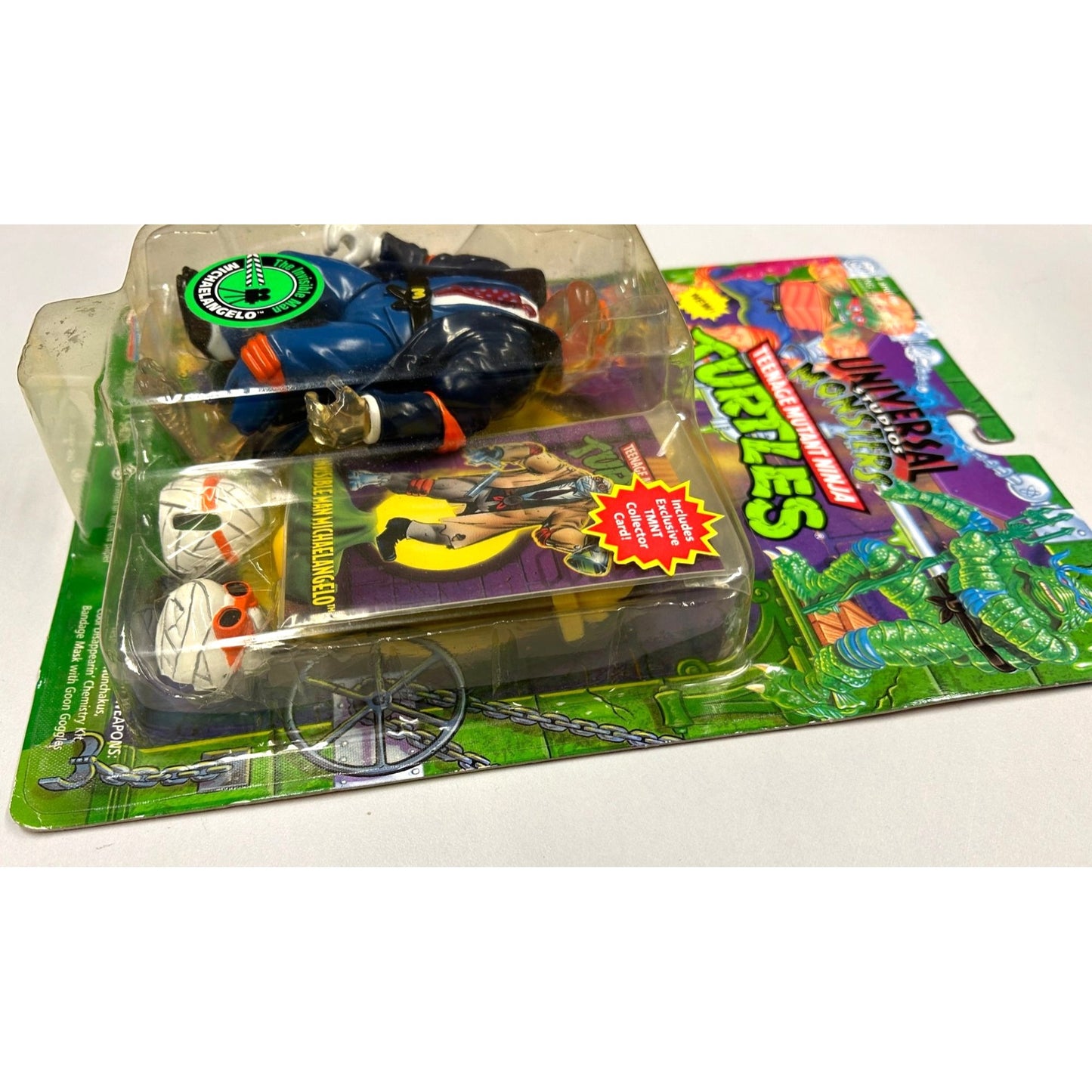 TMNT Invisible Man Michelangelo 1994 Universal Monsters Playmates Figure MOC NIP