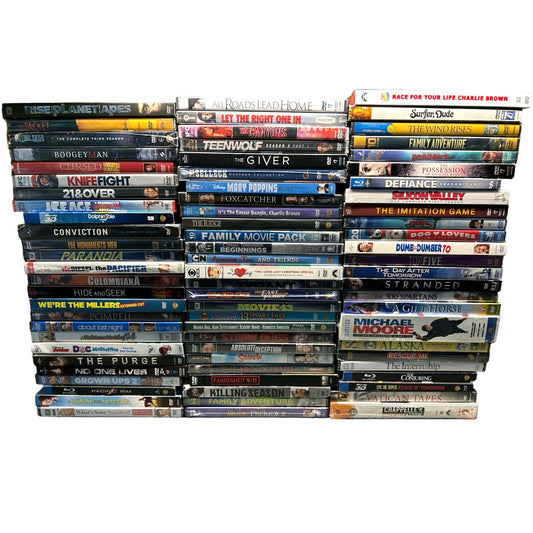 BULK LOT 78 BRAND NEW SEALED DVDS AND BLU-RAYS Various Genres CF6A