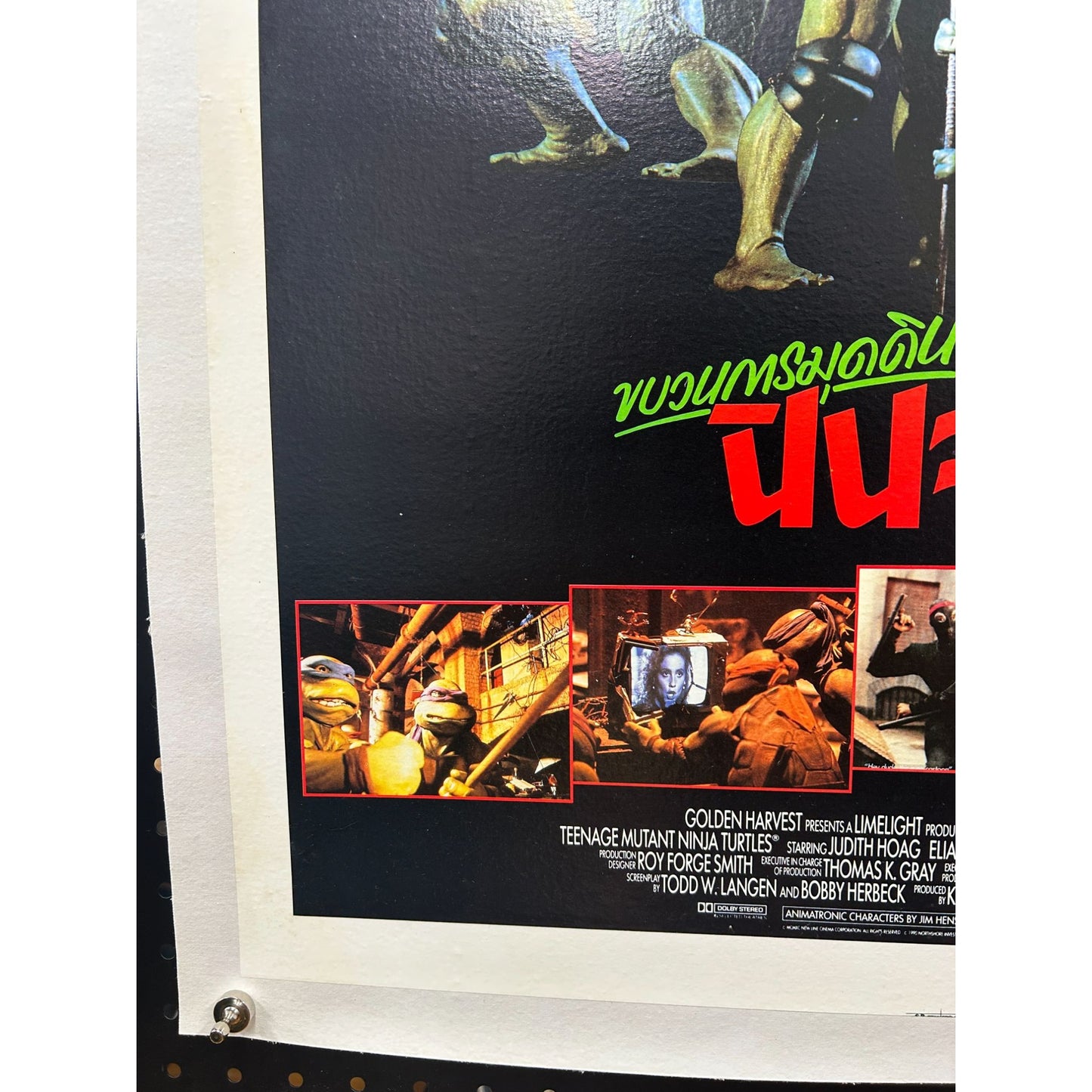 TMNT Ninja Turtles Original Thai Linenbacked Restored Poster Ex Cond! 31.5x21.5"