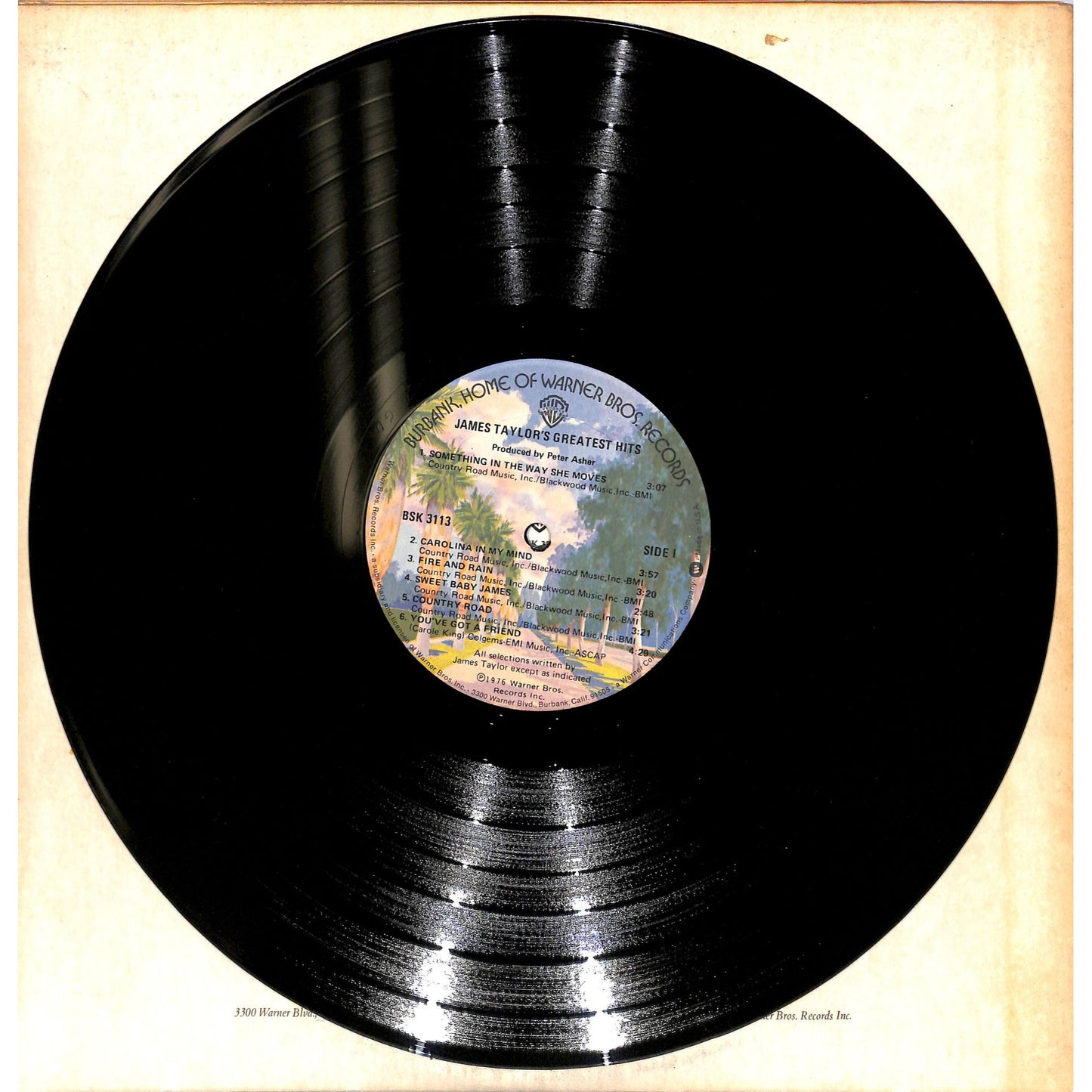 James Taylor - Greatest Hits Vinyl Record BSK 3113