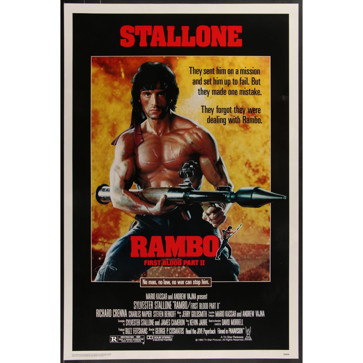 Rambo: First Blood Part II (1985) Original Movie Poster Rolled 27x41