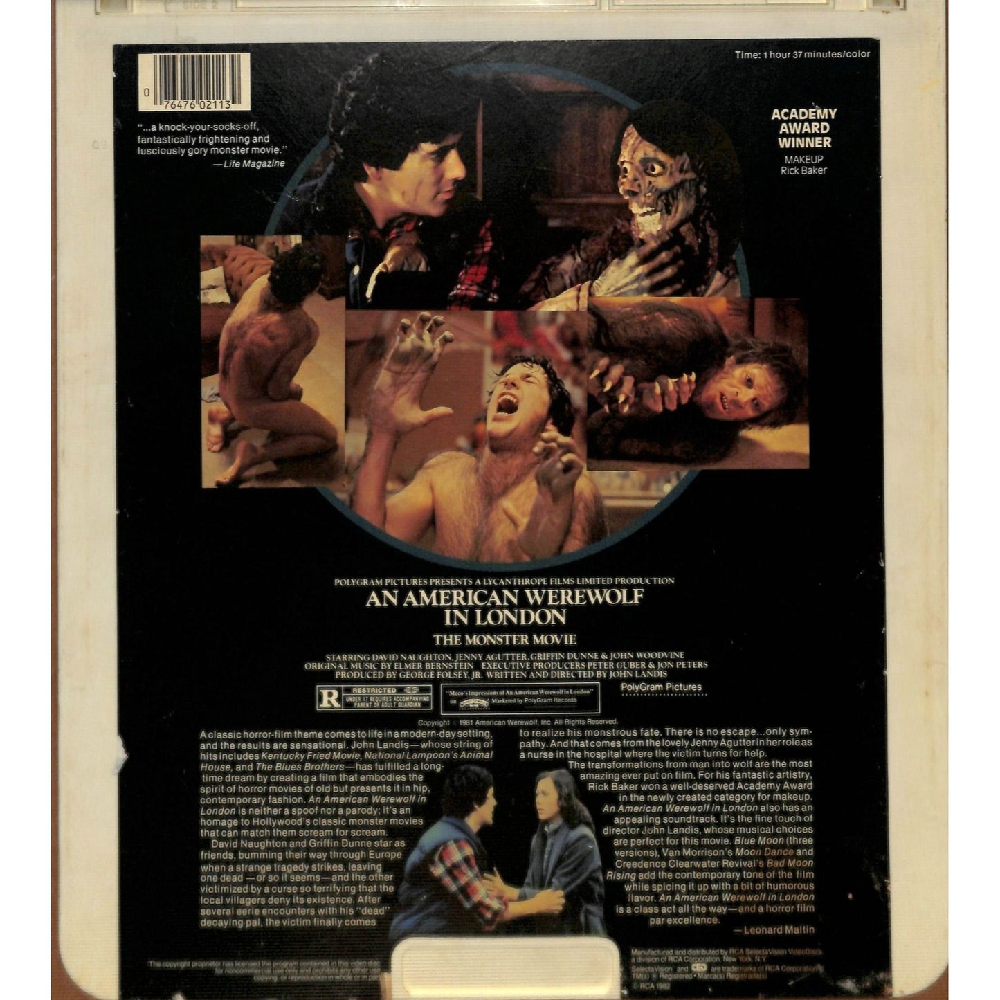 An American Werewolf In London (1981) CED RCA SelectaVision TESTED WORKING