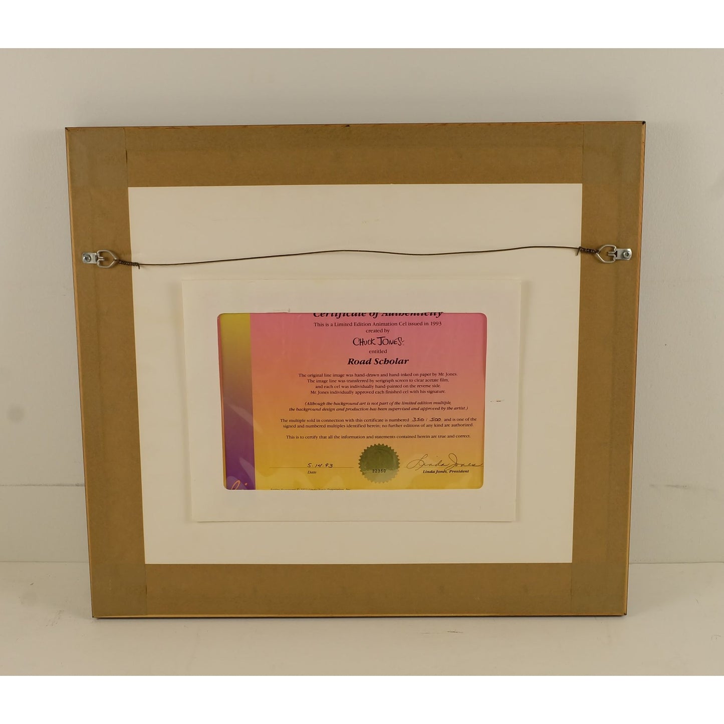 Road Scholar by Chuck Jones Limited Edition Animation Cel (issue 1993)