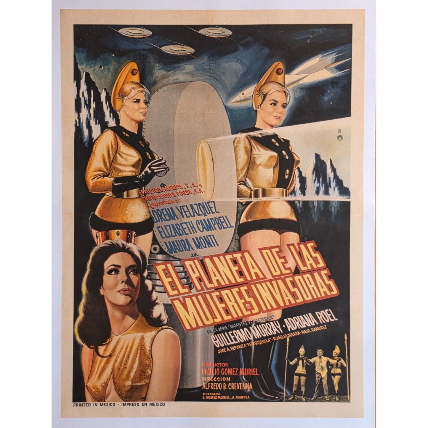El Planeta de las Mujeres Invasoras (r1967) Linenbacked Orig. Movie Poster