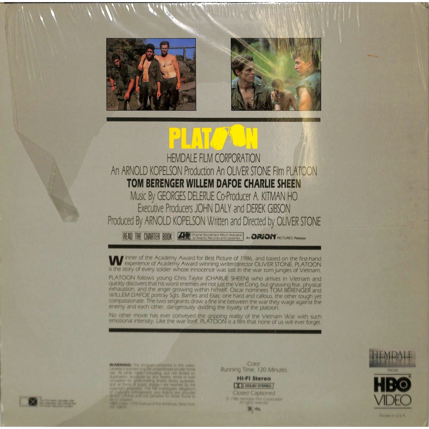 Platoon (1986) Laserdisc