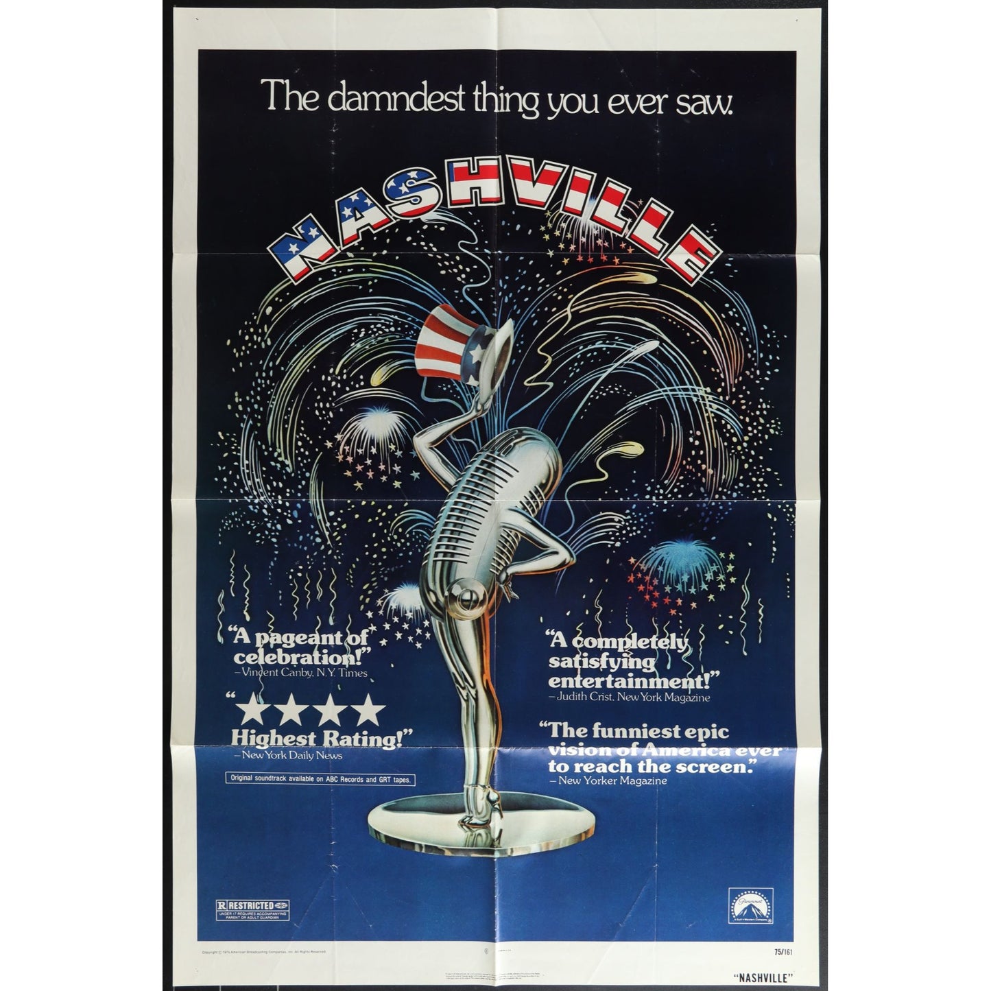 Nashville (1975) Original Movie Poster Folded 27x41
