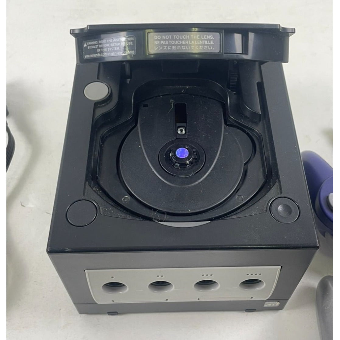 Black Nintendo Gamecube with Two Controllers & Cables