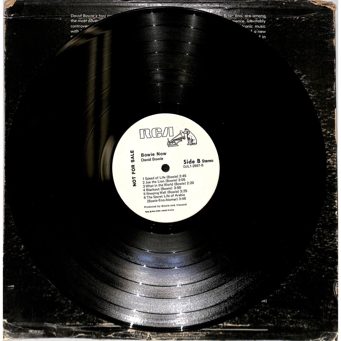 David Bowie - Bowie Now Promo Vinyl Record DJL1-2697