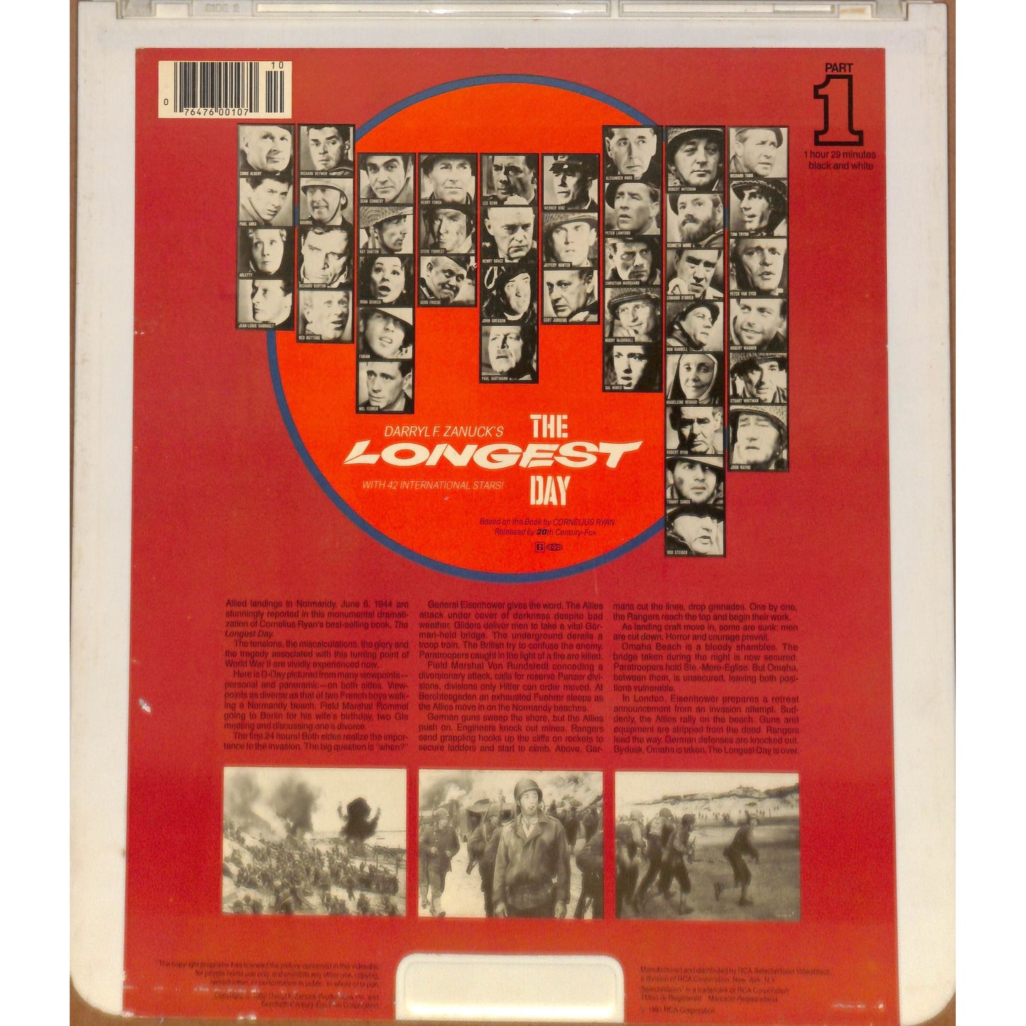 The Longest Day (1962) Vintage CED RCA SelectaVision Videodisc TESTED WORKING