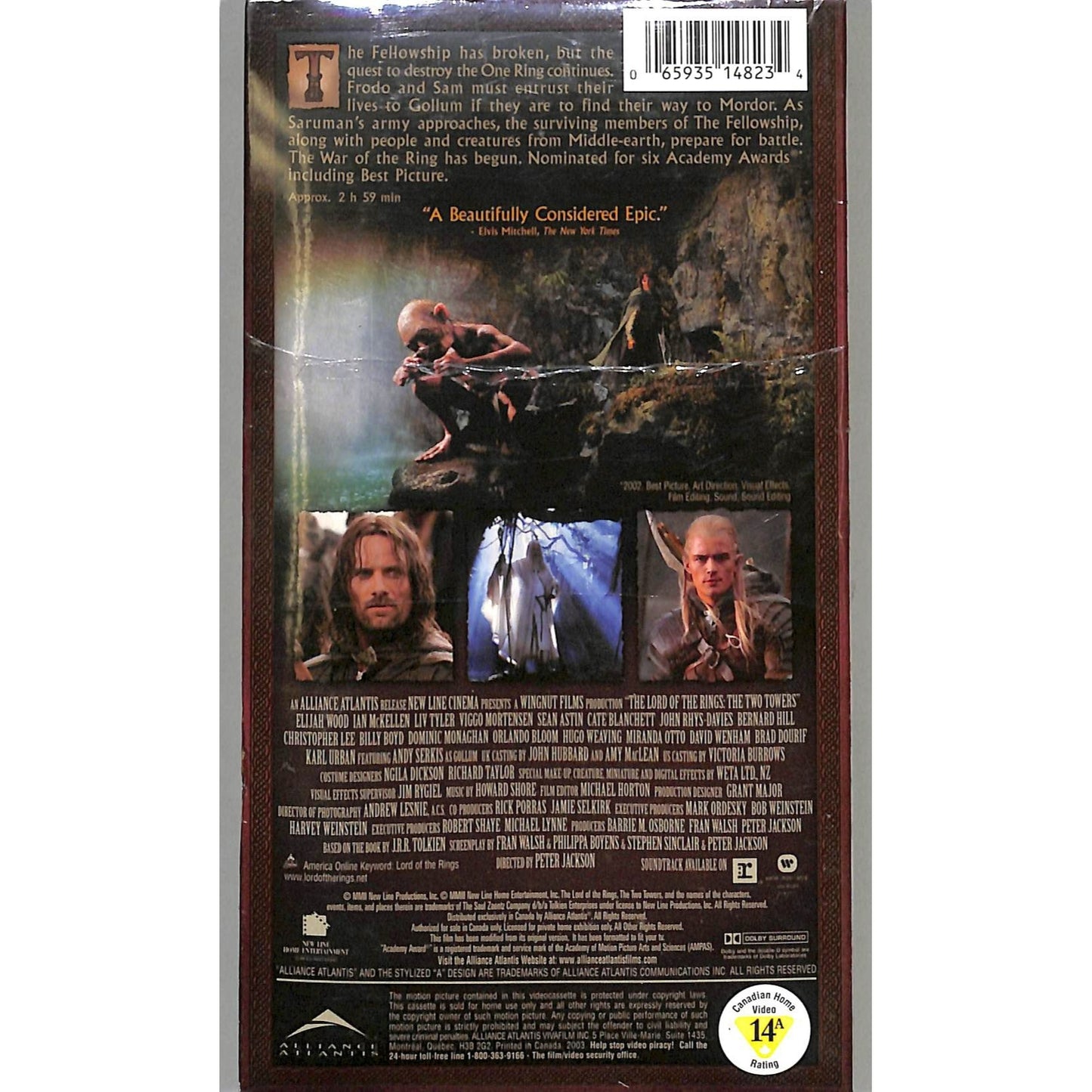 The Lord of The Rings: The Two Towers (2002) VHS Tape SEALED NEW CONDITION
