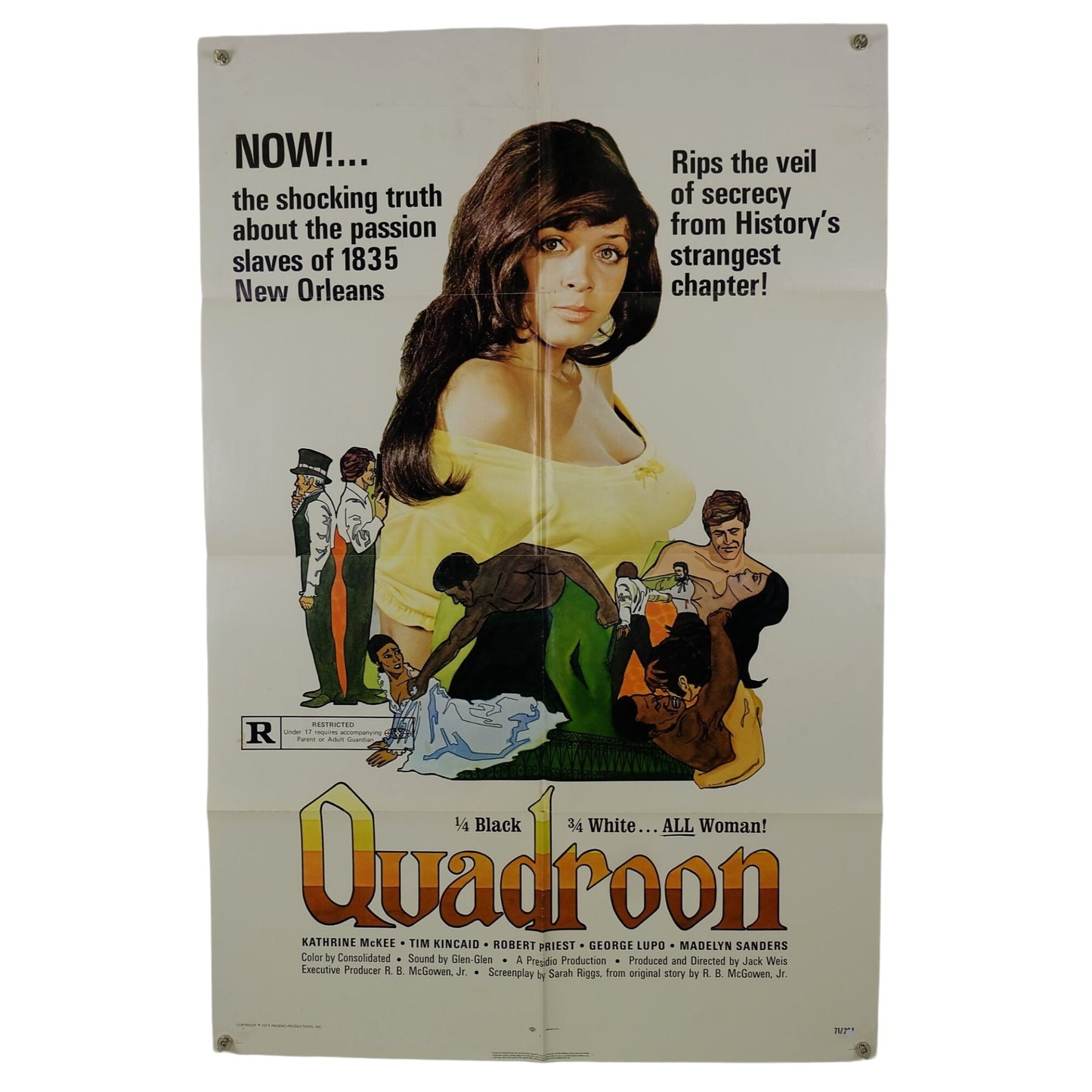 Quadroon (1971) Original Movie Poster Folded 27x41