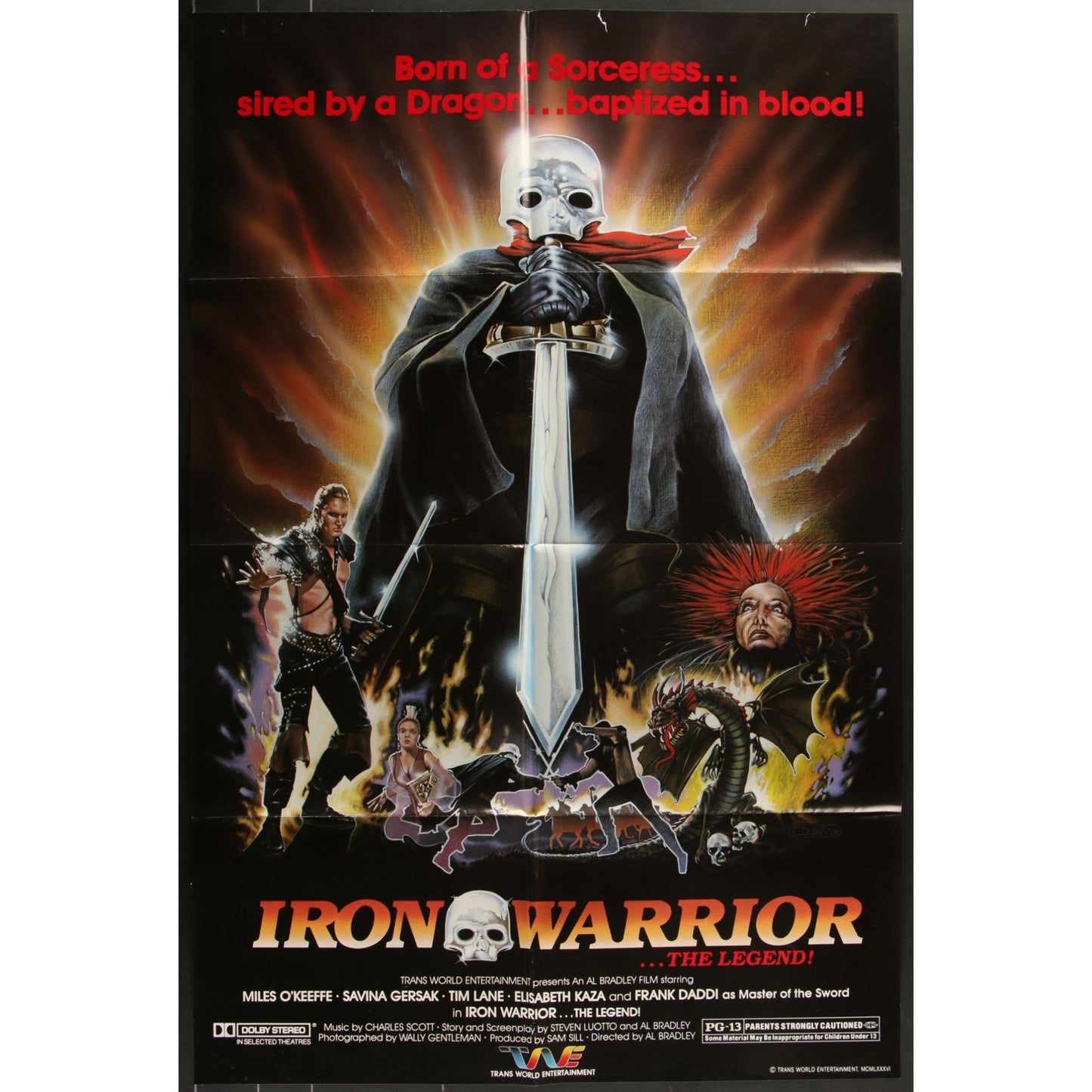 Iron Warrior (1987) Original Movie Poster Folded 27x41