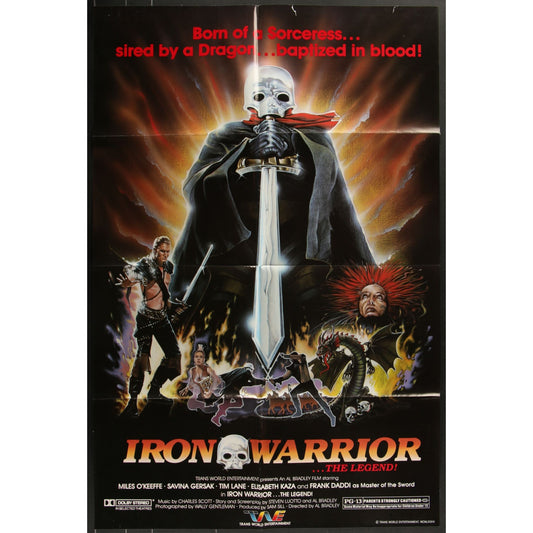Iron Warrior (1987) Original Movie Poster Folded 27x41