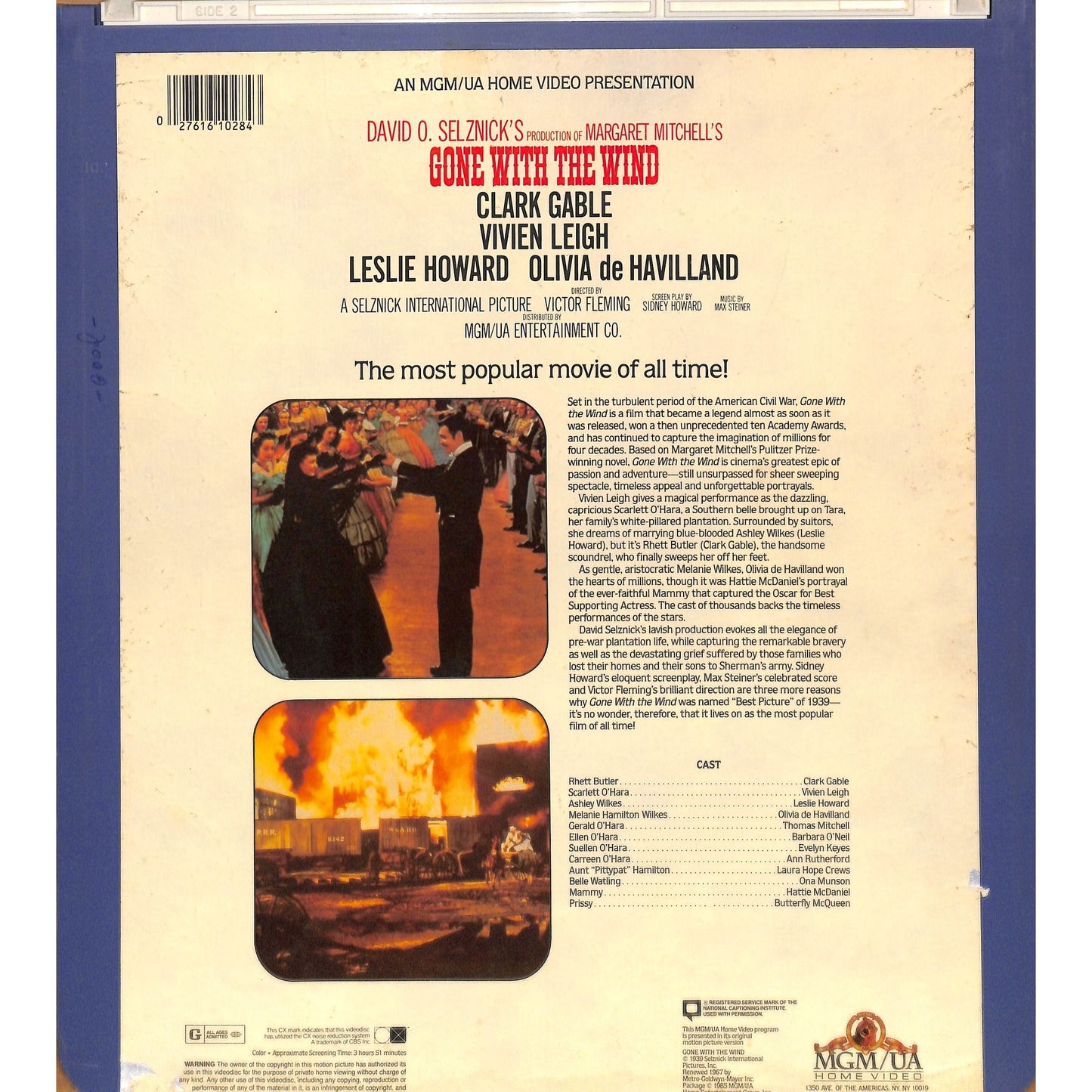 Gone With the Wind Part 1&2(1939) CED RCA SelectaVision Videodisc TESTED WORKING