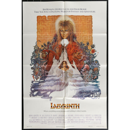 Labyrinth (1986) Original Movie Poster Folded 27x41