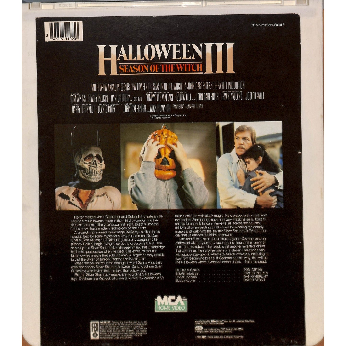 Halloween 3 lll (1982) CED RCA SelectaVision TESTED WORKING