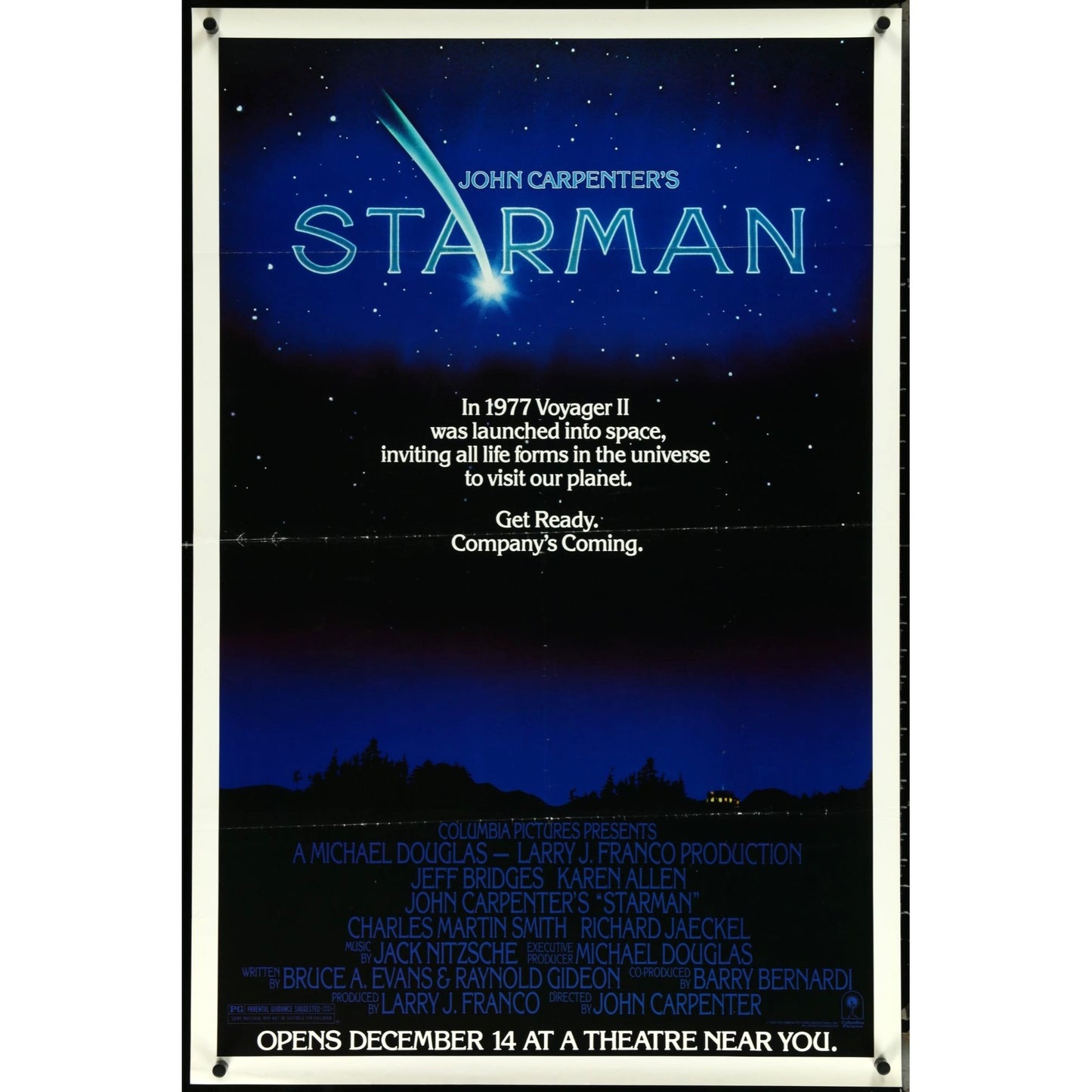 Starman (1984) Original Movie Poster Folded 27x41