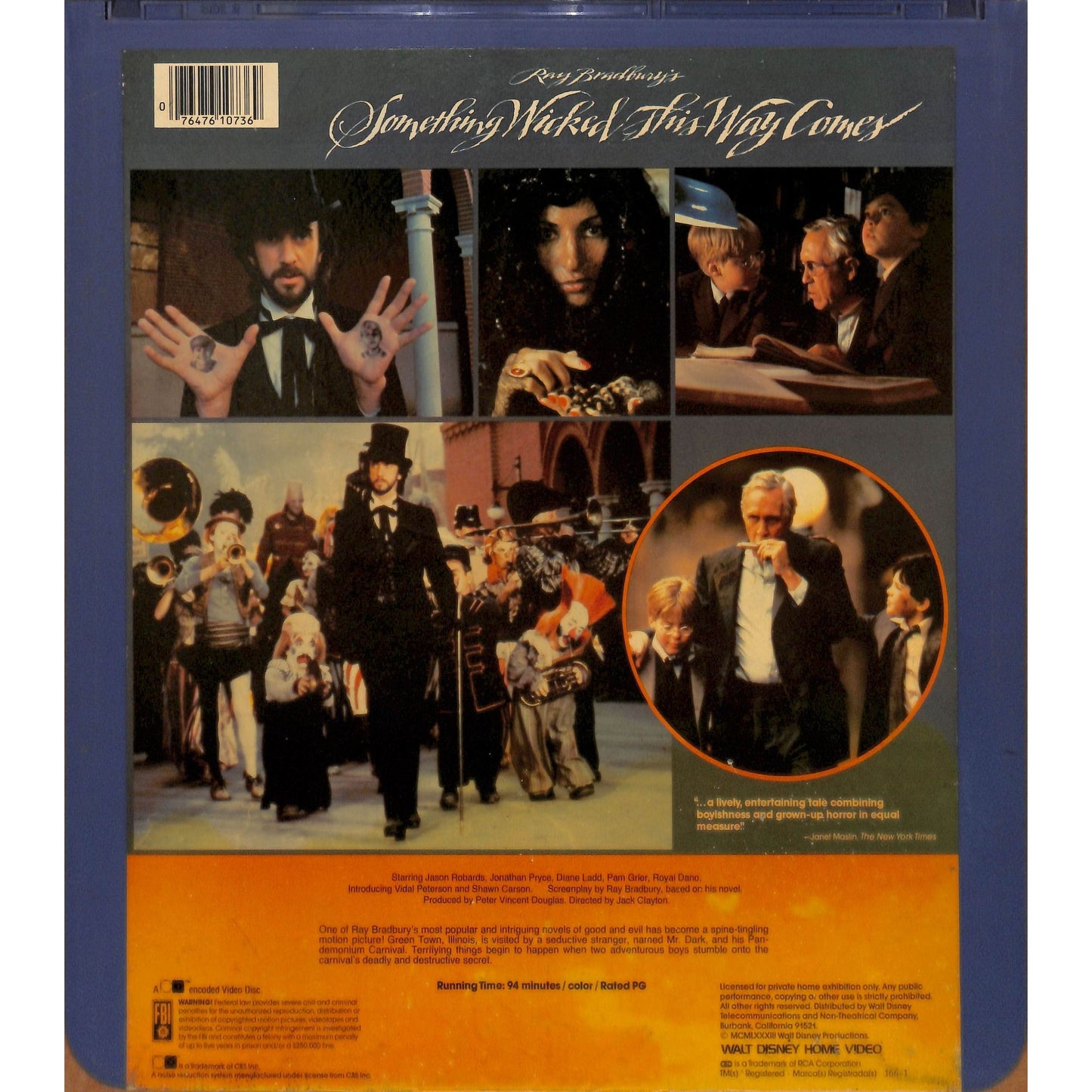 Something Wicked This Way Comes (1983) CED RCA SelectaVision TESTED WORKING