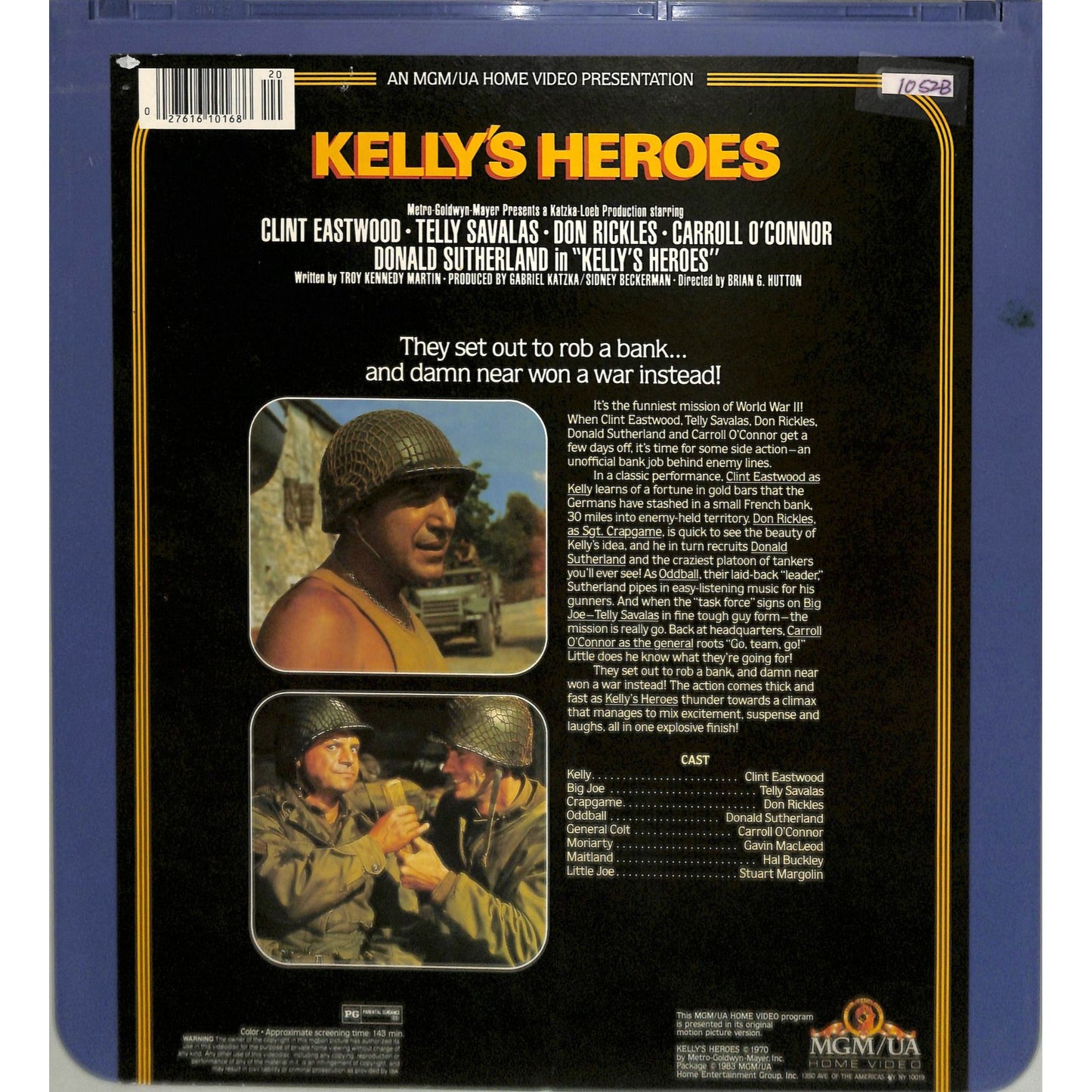 Kelly's Heroes (1970) Vintage Double CED Videodisc