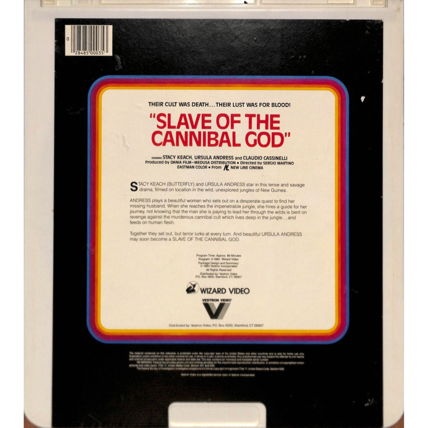 Slave of The Cannibal God (1978) CED RCA SelectaVision Videodisc TESTED WORKING