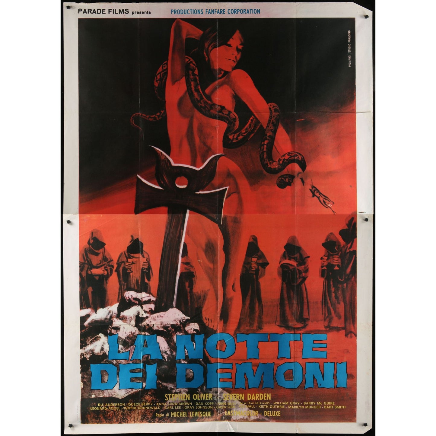 Werewolves on Wheels (1971) Original Italian Movie Poster Folded 55x78