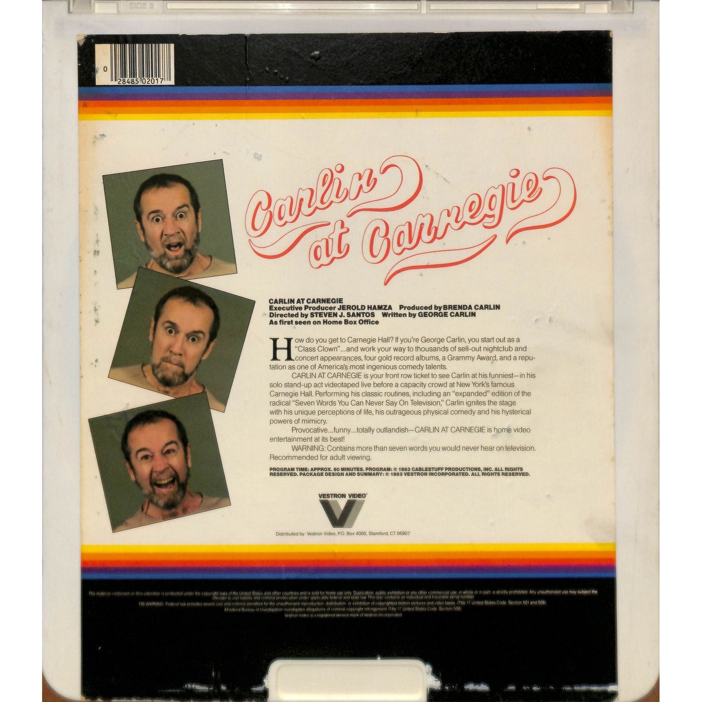 Carlin at Carnegie (1982) Vintage CED Videodisc TESTED WORKING