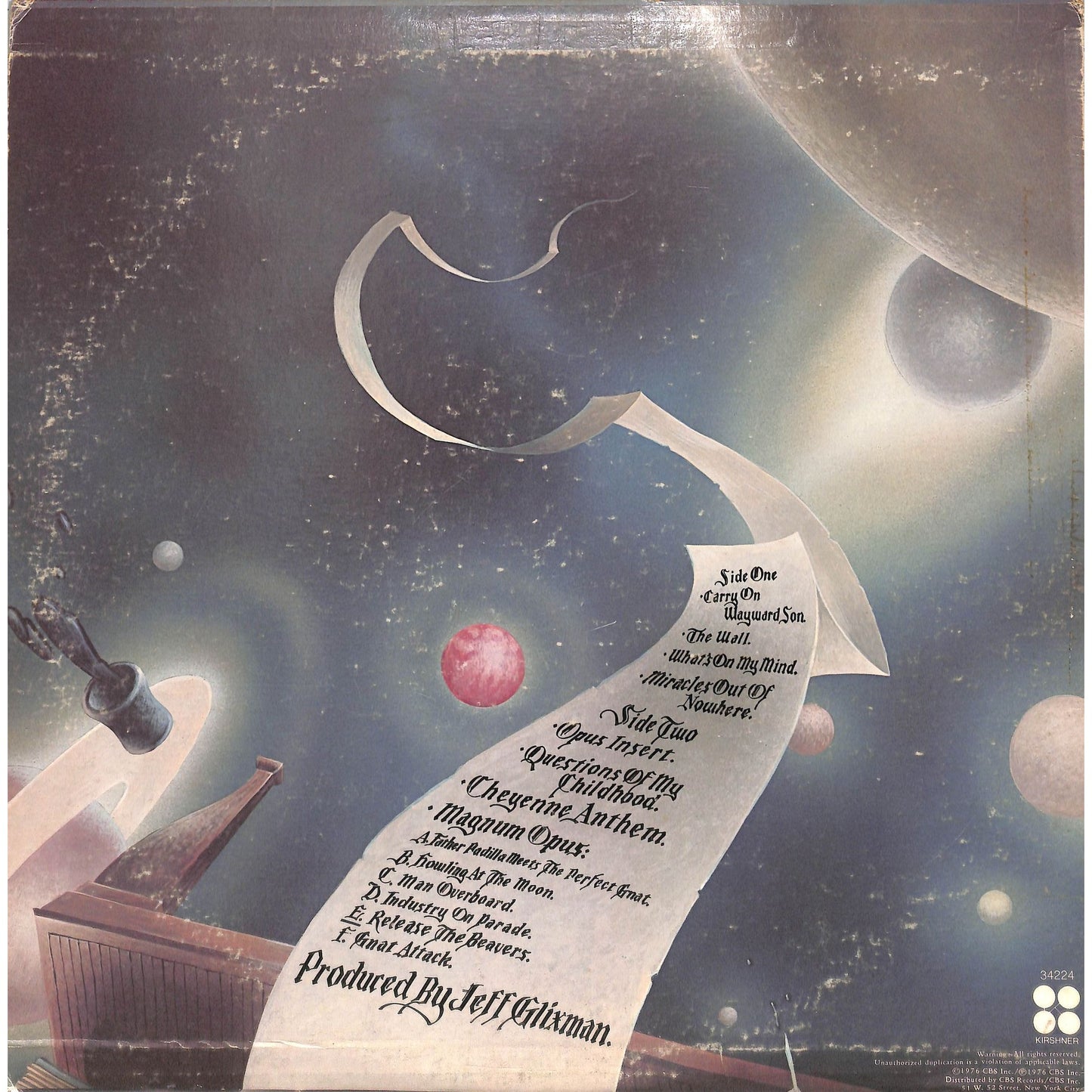 Kansas - Leftoverture Vinyl Record JZ 34224