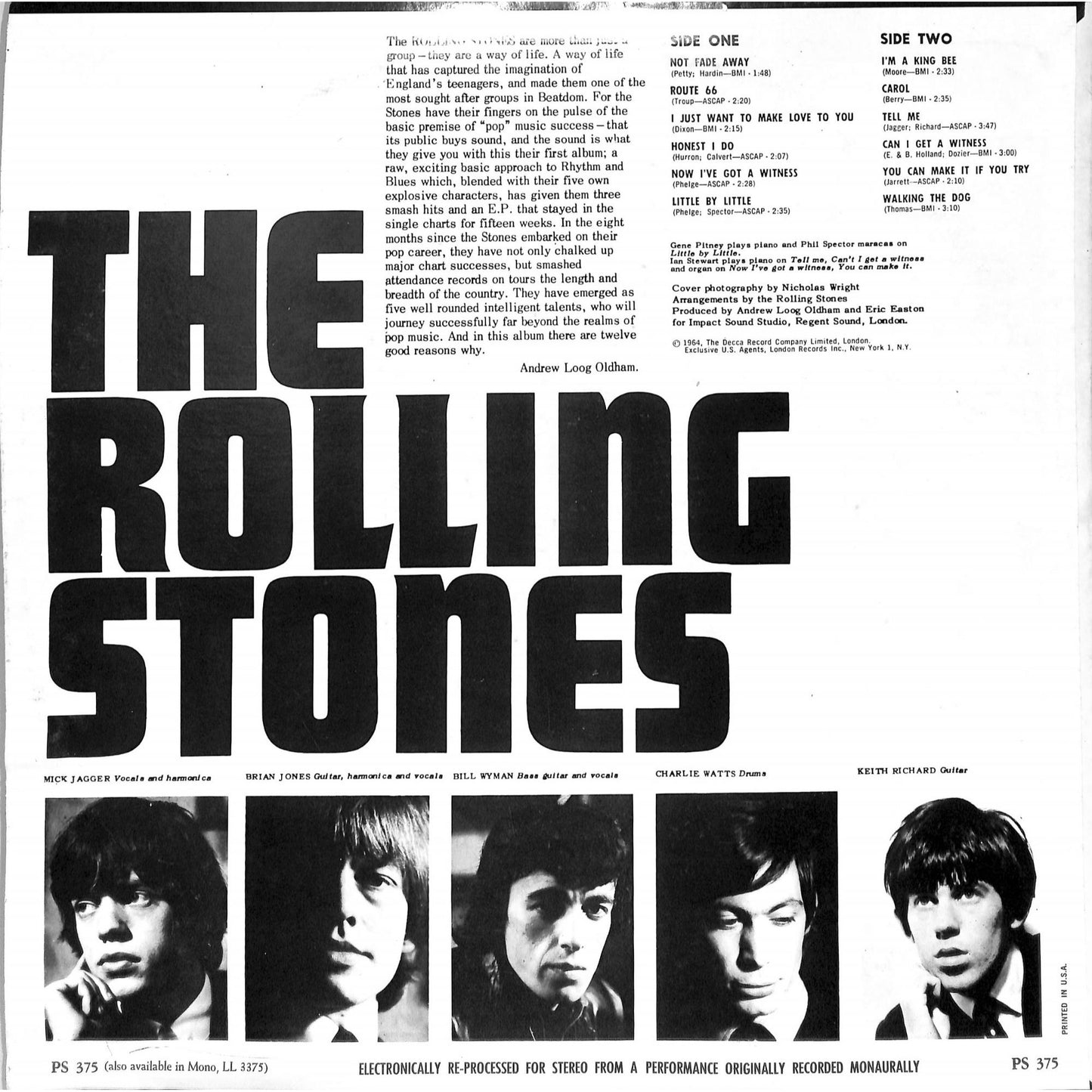 The Rolling Stones - England's Newest Hit Makers Vinyl Record PS 375