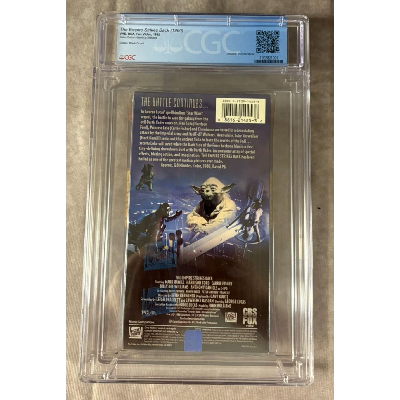 The Empire Strikes Back (1980) Sealed 1992 VHS CGC Graded 9.6 A+ SEAL
