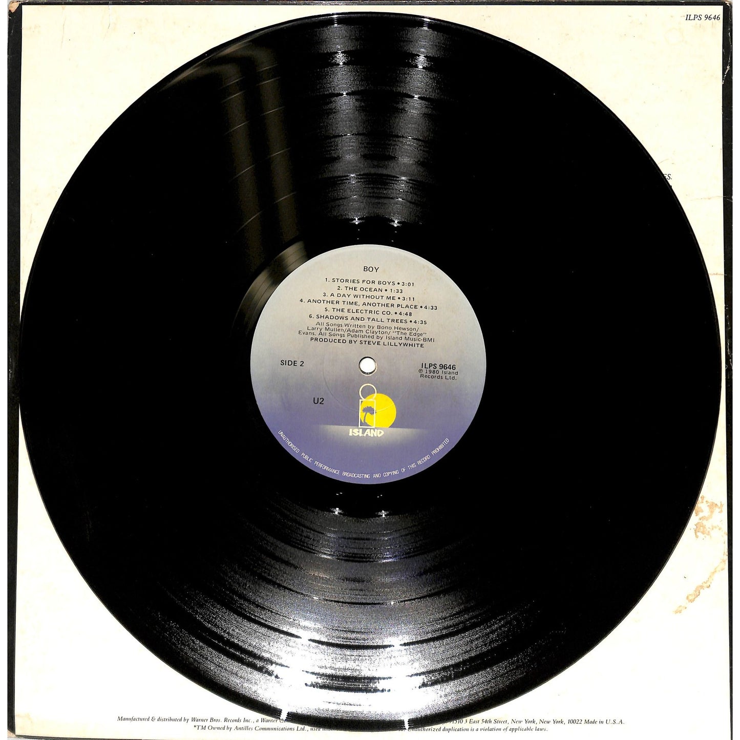 U2 - Boy Vinyl Record ILPS 9646
