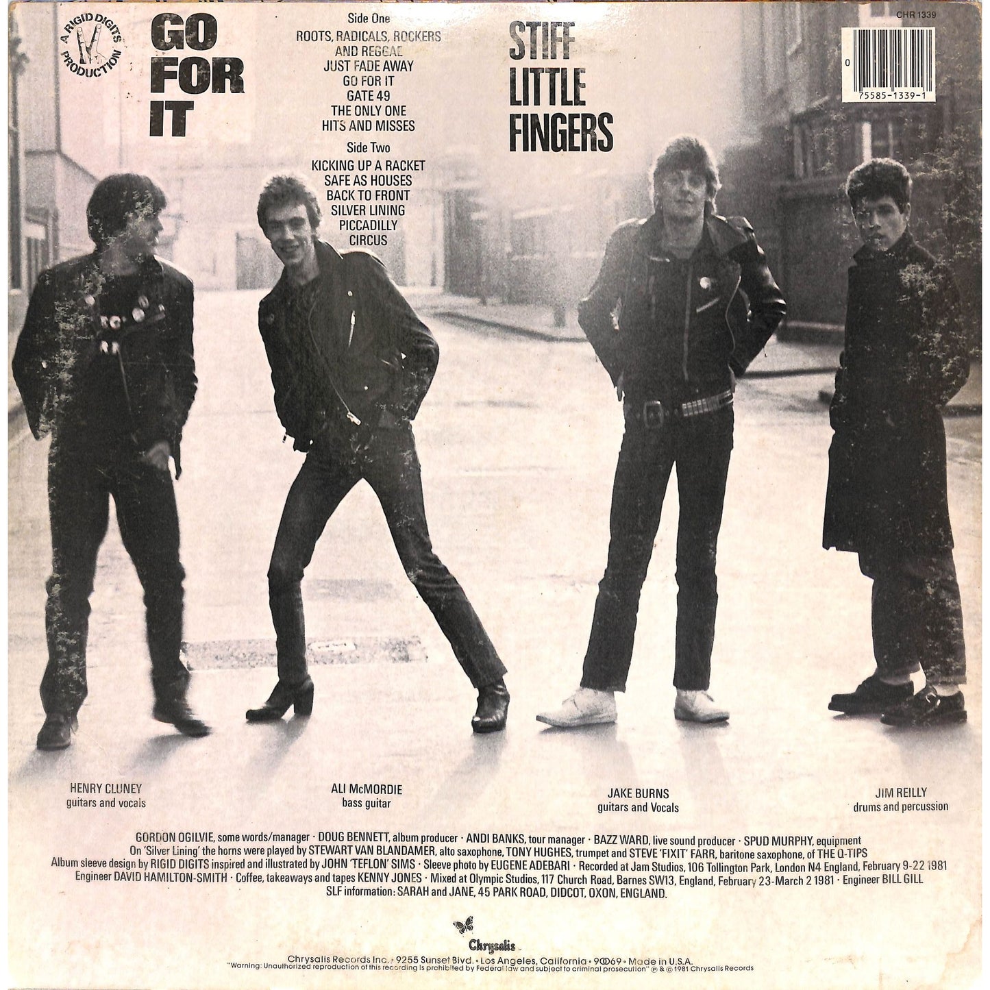 Stiff Little Fingers - Go For It Vinyl Record CHR 1339