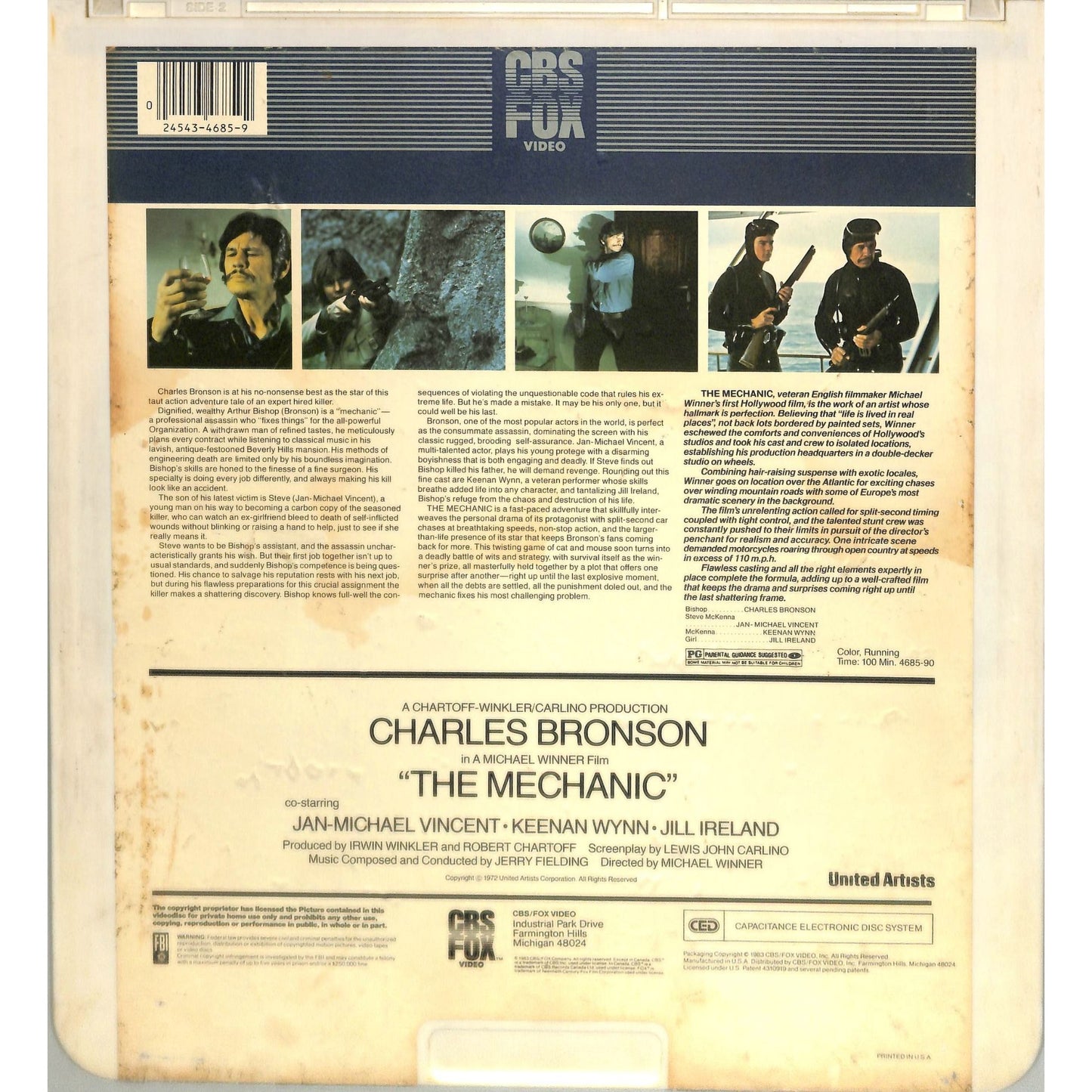 The Mechanic (1972) Vintage CED Videodisc