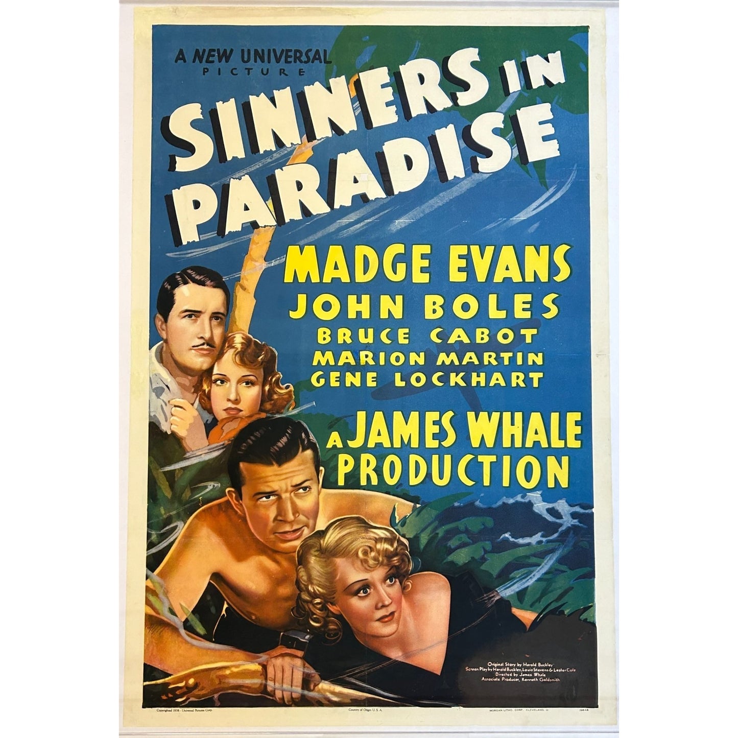 Sinners in Paradise (1938) Original Linenbacked Restored One-Sheet Movie Poster