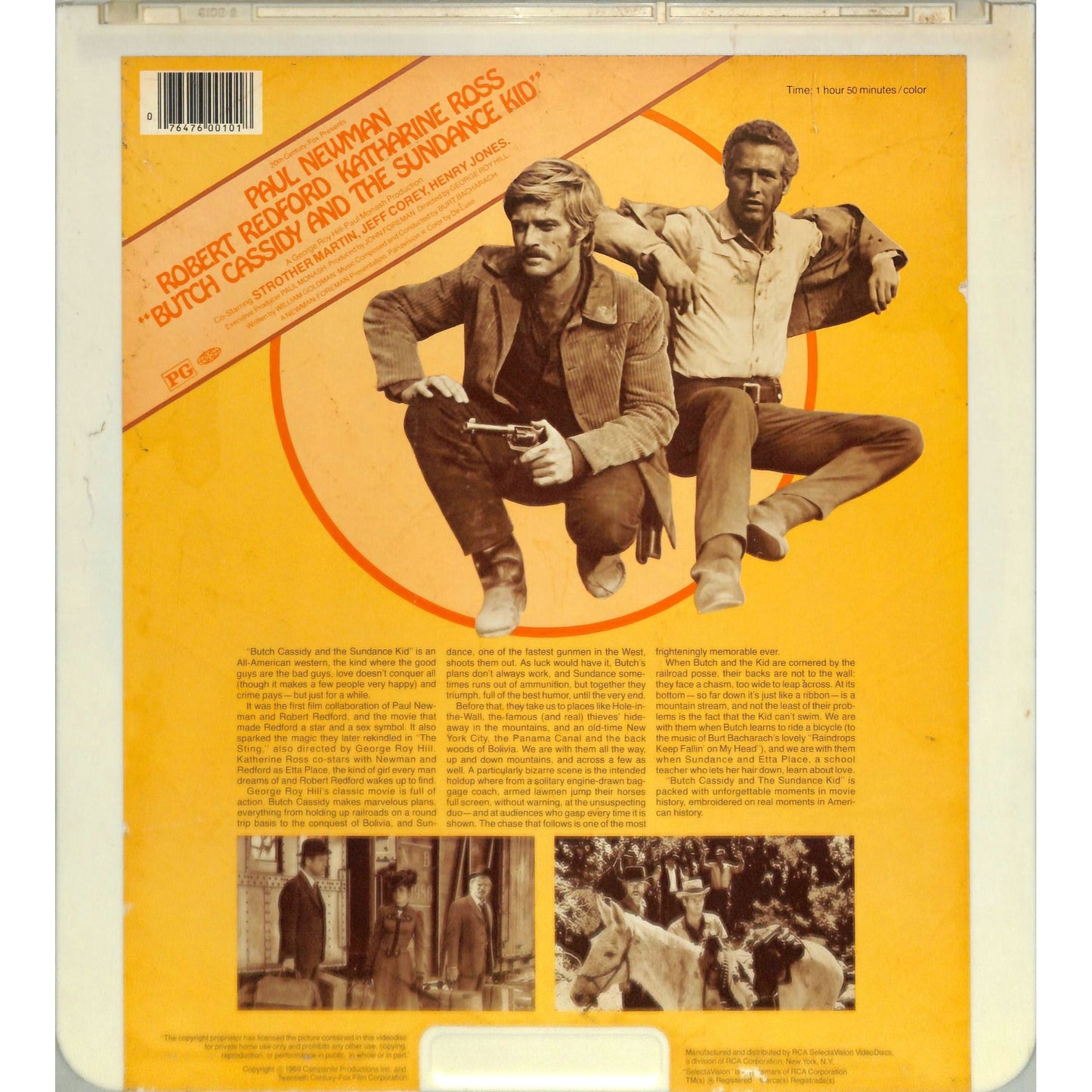 Butch Cassidy & the Sundance Kid (1969) Vintage CED Videodisc TESTED WORKING