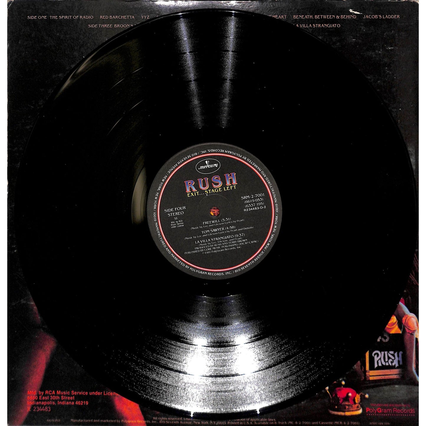 Rush - Exit... Stage Left 2LP Vinyl Album SRM-2-7001