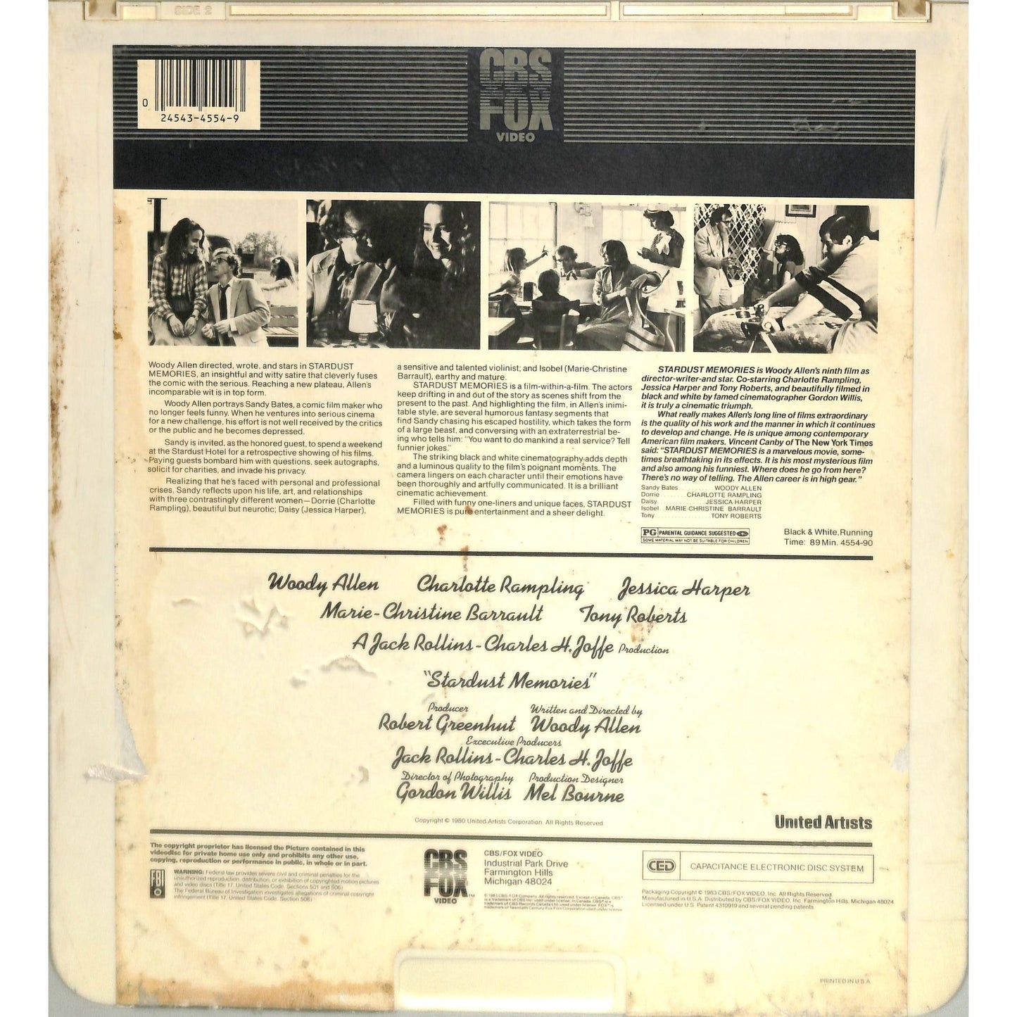 Stardust Memories (1980) Vintage CED Videodisc
