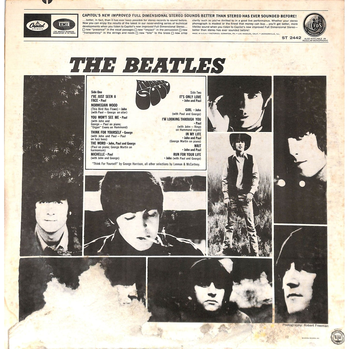 The Beatles - Rubber Soul Vinyl Record ST-2442