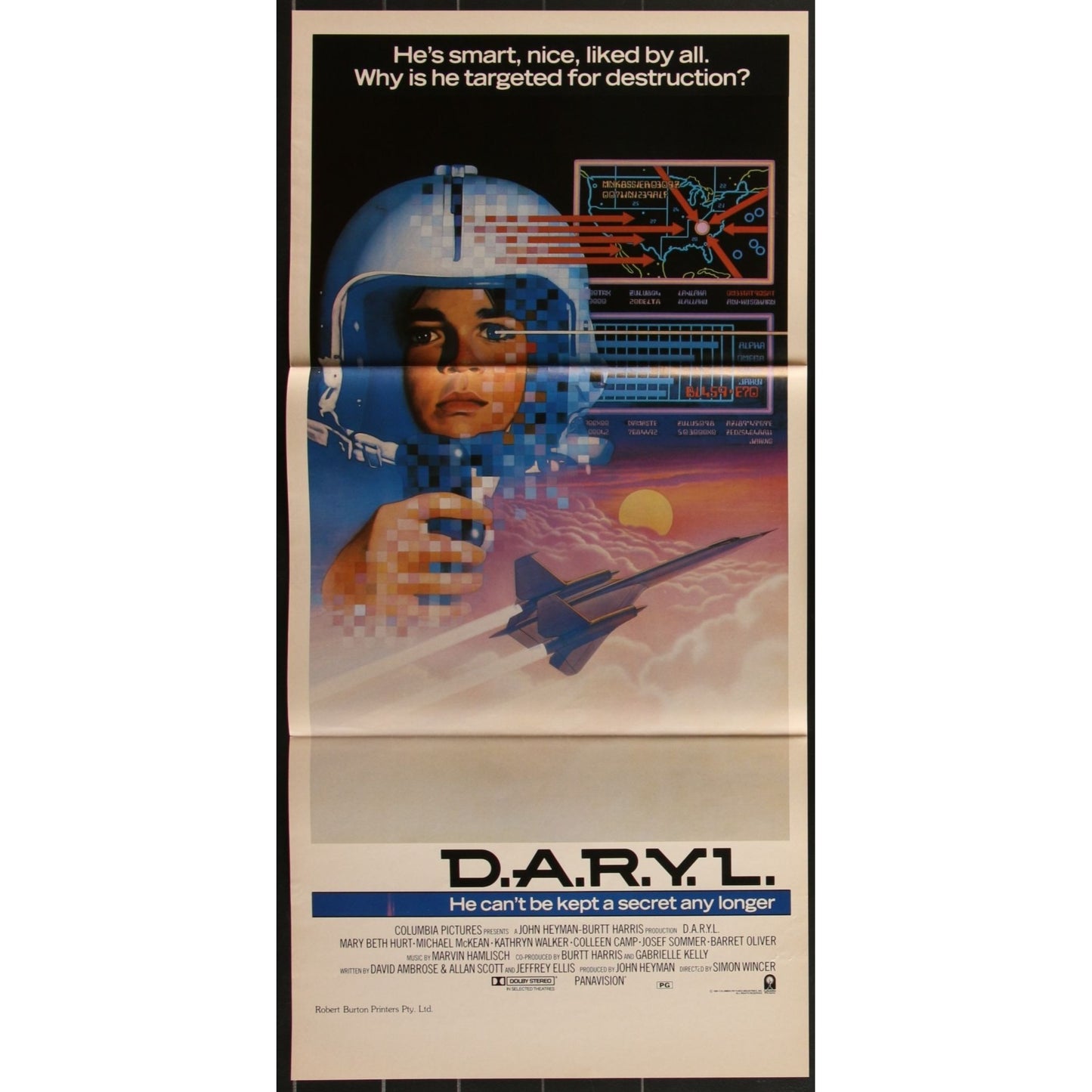 D.A.R.Y.L. (1985) Original Australia Day Bill Movie Poster