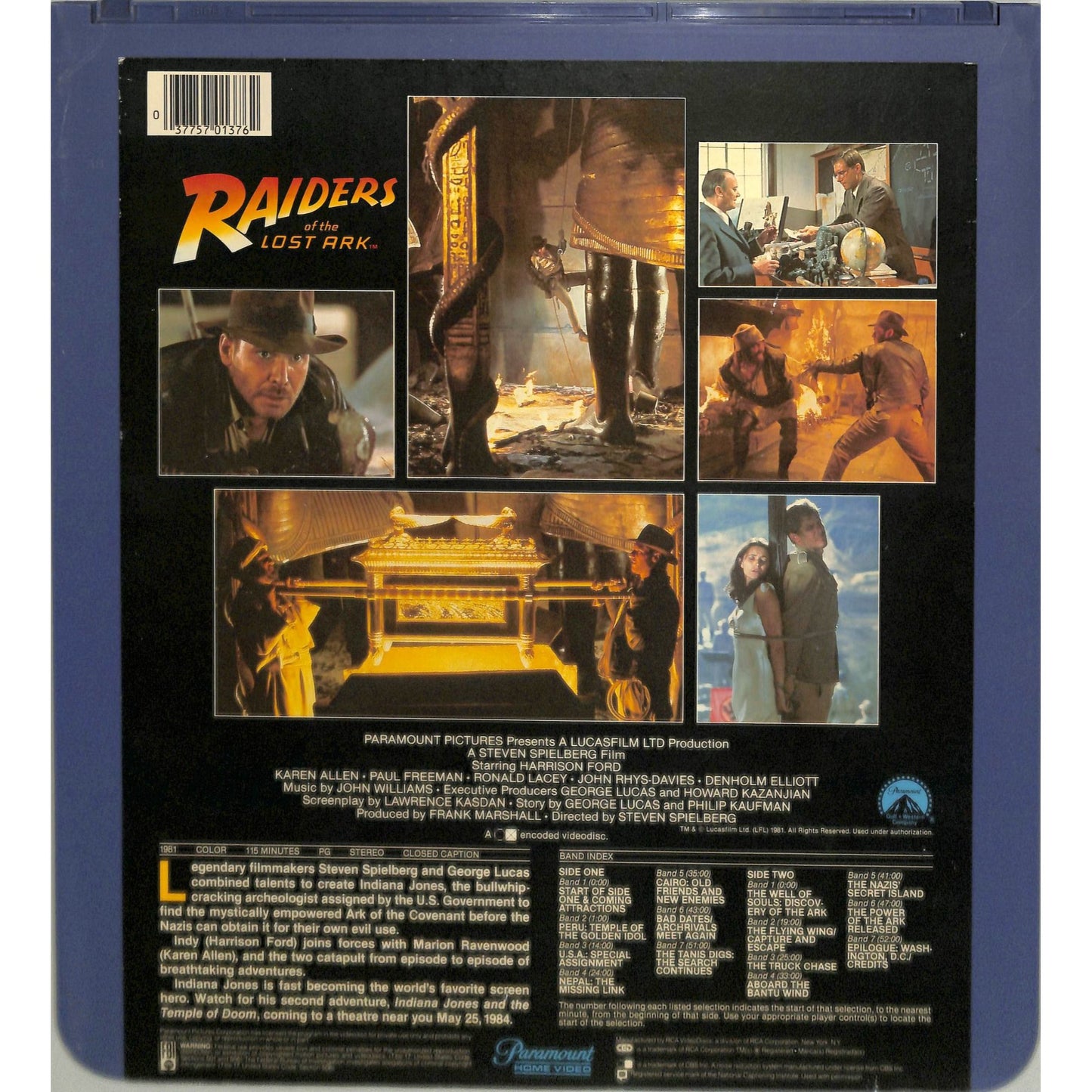 Raiders of the Lost Ark (1981) Vintage CED Videodisc