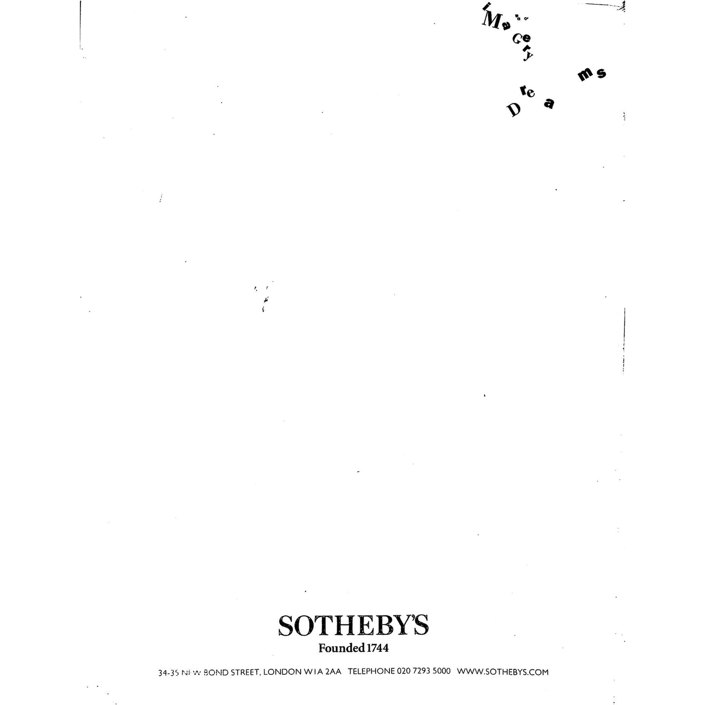 Sotheby's Surrealism: Dreams and Imagery Art Auction Catalog December 4, 2000