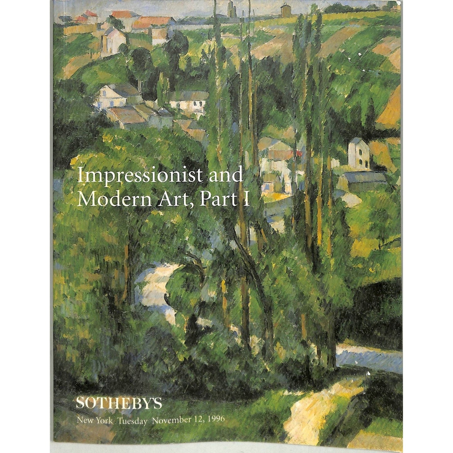 Sotheby's Impressionist and Modern Art Part 1 Auction Catalog November 12, 1996